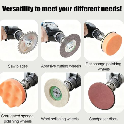 Electric Drill Angle Grinder Connecting Rod Set, Angle Grinder Tool Drill Arbor Mandrel Adaptor with Replacement Grinders Flange Nuts, Flange Nuts and Spanner Wrench for 10 to 13 mm (2 Set) in Saudi Arabia