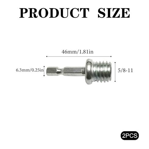 2 PCS 5/8"-11 Male Thread to 1/4" Hex Shank Adapter,5/8"-11 UNC Thread to 1/4" Hex Shank,High-Speed Steel Threaded Drill Adapter for Die Grinder Bits,Drills,and Drill Press in Saudi Arabia