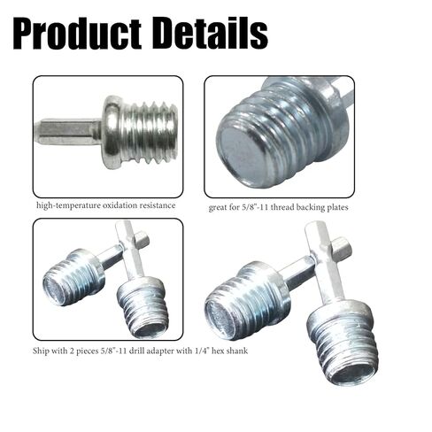 2 PCS 5/8"-11 Male Thread to 1/4" Hex Shank Adapter,5/8"-11 UNC Thread to 1/4" Hex Shank,High-Speed Steel Threaded Drill Adapter for Die Grinder Bits,Drills,and Drill Press in Saudi Arabia