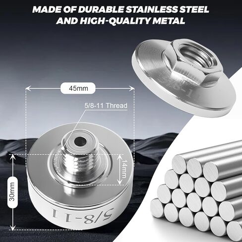 طقم محول خيط XLOCK إلى 5/8 بوصة - 11 - مطحنة زاوية من الفولاذ المقاوم للصدأ تحويل سريع التغيير لشفرات المنشار/الأقراص البولندية/اللقم الأساسية الماسية، تتضمن صامولة قفل الحافة، أداة تحويل XLOCK in Kuwait