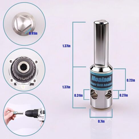 محول مثقاب مثقاب ثلجي لظرف مثقاب 1/2 بوصة - متوافق مع مثاقب يدوية Strikemaster، Eskimo، Mora | مثقاب مثقاب يدوي للصيد على الجليد مقاس 5/16 بوصة و1/4 بوصة يناسب 1/4 بوصة - 20 براغي جناح ومسامير قفل in Kuwait