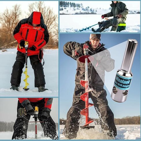 محول مثقاب مثقاب ثلجي لظرف مثقاب 1/2 بوصة - متوافق مع مثاقب يدوية Strikemaster، Eskimo، Mora | مثقاب مثقاب يدوي للصيد على الجليد مقاس 5/16 بوصة و1/4 بوصة يناسب 1/4 بوصة - 20 براغي جناح ومسامير قفل in Kuwait