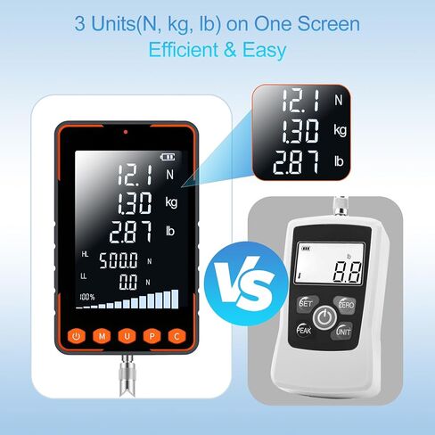 مقياس سحب الزناد، مقياس قوة سحب الوزن، شاشة LCD كبيرة جدًا 500N مع N كجم رطل، أوضاع الذروة التلقائية في الوقت الحقيقي، برامج البيانات، شهادة المعايرة، مقياس سحب الزناد الرقمي in Kuwait