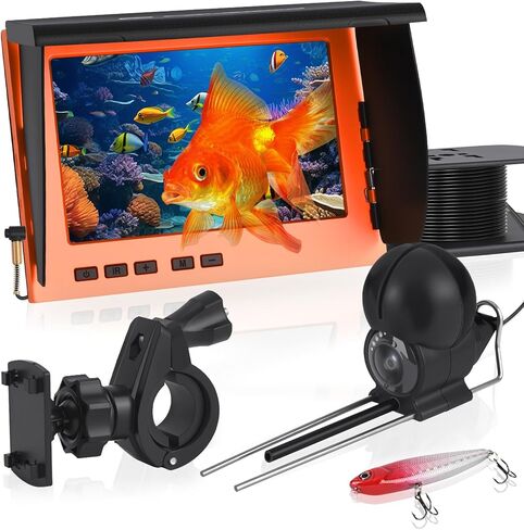 Underwater Fishing Camera, 4.3 Inch LCD and Upgraded HD Lens for Ice Lake Boat Kayak Fishing, Waterproof Fishing Camera with Infrared Night Vision Light, Portable Beginner Fish Finder with 50ft Cable in Kuwait