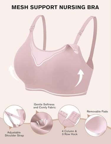 Ekouaer Nursing Bra Wavy Breastfeeding Bras for Women Seamless Maternity Support Wireless Pregnancy Sleep Bralette in Saudi Arabia