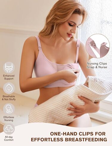 Ekouaer Nursing Bra Wavy Breastfeeding Bras for Women Seamless Maternity Support Wireless Pregnancy Sleep Bralette in Saudi Arabia