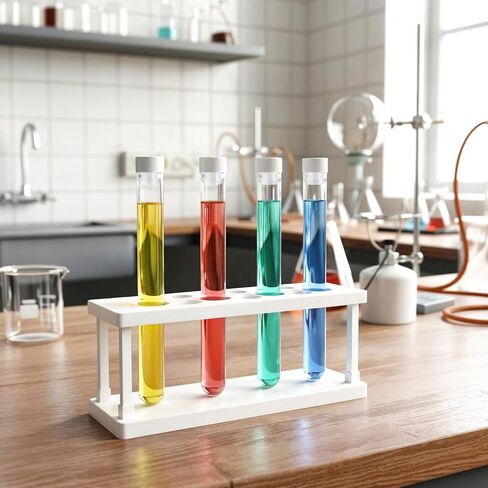 100 Pcs Plastic Test Tubes with Caps, 16x150mm(25ml) Plastic Tube, Clear Test Tubes for Candy Seed Scientific Themed Birthday Party Supplies(White) in Saudi Arabia