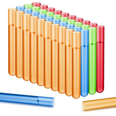 40 Pcs Neon Plastic Test Tube Shots, 16 x 125 mm (12 ml) Assorted Colors Shot Tubes for Liquor Candy Cocktail Storage Container for Birthday Bar Wedding Halloween Party Favors Supplies in Saudi Arabia
