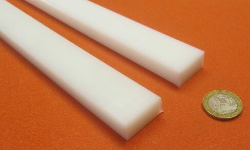 شريط مستطيل أبيض HDPE (بولي إيثيلين عالي الكثافة) .500 بوصة (1/2 بوصة) × 1.00 بوصة (1 بوصة) × 48 بوصة 2 قطعة in Saudi Arabia