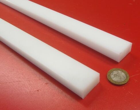 شريط مستطيل أبيض HDPE (بولي إيثيلين عالي الكثافة) .500 بوصة (1/2 بوصة) × 1.00 بوصة (1 بوصة) × 48 بوصة 2 قطعة in Saudi Arabia