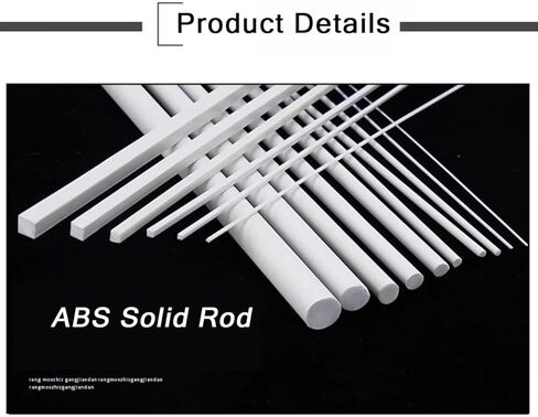 ABS Plastic Square Bars Rod 6Kinds Diameter Optional for Architectural Model Making DIY White,Side Length:4mm(1pcs) in Saudi Arabia