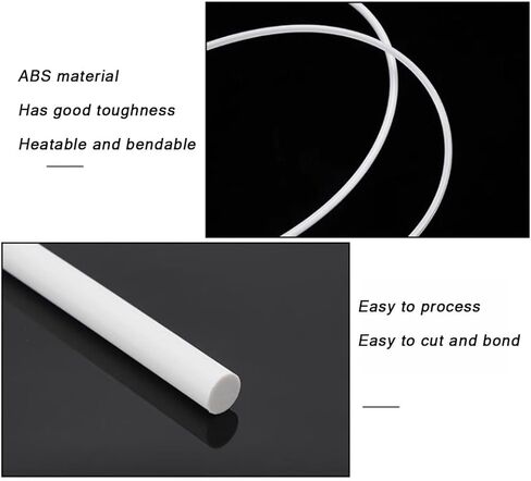 ABS Plastic Square Bars Rod 6Kinds Diameter Optional for Architectural Model Making DIY White,Side Length:4mm(1pcs) in Saudi Arabia