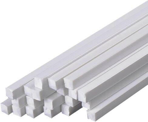 ABS Plastic Square Bars Rod 6Kinds Diameter Optional for Architectural Model Making DIY White,Side Length:4mm(1pcs) in Saudi Arabia