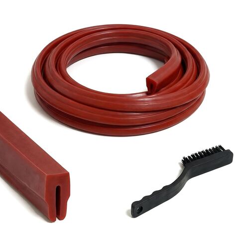 غطاء T-Slot لفتحات طاولة آلة الطحن (5/8 بوصة) - 197 بوصة (16.4 قدم) لفة طويلة جدًا - شريط مطاط السيليكون المقاوم للحرارة - واقي رقاقة مرن لآلة CNC والمطاحن اليدوية (أحمر) in Kuwait