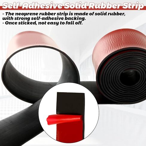 CYEAH Solid Neoprene Rubber Strips with Adhesive Backing, 1/8" Thick X 3" Wide X 10' Long Rubber Sheet, Self Adhesive Rubbers Rolls for Gaskets DIY Material Supports Leveling Bumpers Abrasion Flooring in Saudi Arabia