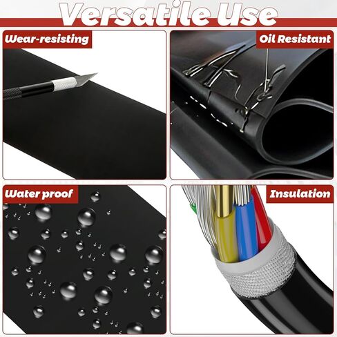 CYEAH Solid Neoprene Rubber Strips with Adhesive Backing, 1/8" Thick X 3" Wide X 10' Long Rubber Sheet, Self Adhesive Rubbers Rolls for Gaskets DIY Material Supports Leveling Bumpers Abrasion Flooring in Saudi Arabia
