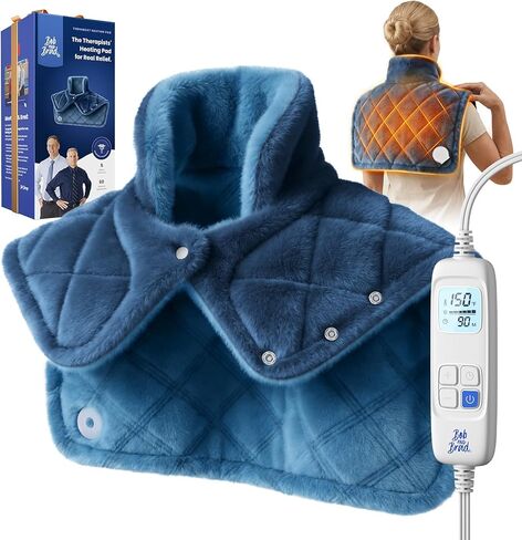 BOB AND BRAD Weighted Heating Pad for Neck and Shoulders, 2.2lb Electric Neck Wrap with Far-Infrared Ceramic Beads for Deep Tissue Pain Relief, 20"x22", FSA Eligible/HSA Eligible, Gift for Mom Women in Kuwait