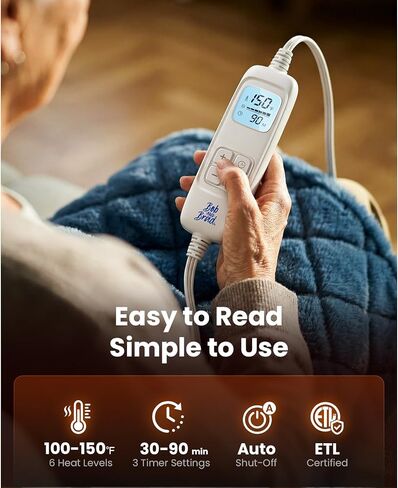 BOB AND BRAD Weighted Heating Pad for Neck and Shoulders, 2.2lb Electric Neck Wrap with Far-Infrared Ceramic Beads for Deep Tissue Pain Relief, 20"x22", FSA Eligible/HSA Eligible, Gift for Mom Women in Kuwait