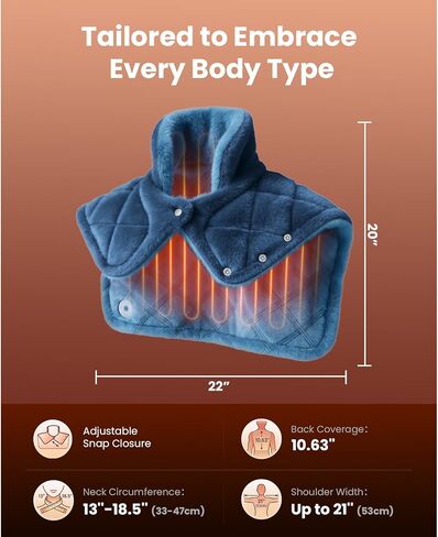 BOB AND BRAD Weighted Heating Pad for Neck and Shoulders, 2.2lb Electric Neck Wrap with Far-Infrared Ceramic Beads for Deep Tissue Pain Relief, 20"x22", FSA Eligible/HSA Eligible, Gift for Mom Women in Kuwait