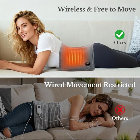 وسادة تدفئة لاسلكية لتخفيف آلام الظهر والتشنجات، وسادة تدفئة محمولة مقاس 12 × 24 بوصة مع أشرطة قابلة للتعديل، هدايا وسادة تسخين تعمل بالبطارية، 3 مستويات للحرارة لتخفيف آلام الظهر والكتف والساقين in Kuwait