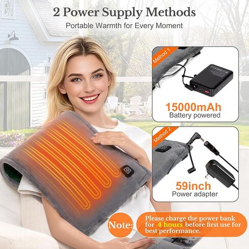 وسادة تدفئة لاسلكية لتخفيف آلام الظهر والتشنجات، وسادة تدفئة محمولة مقاس 12 × 24 بوصة مع أشرطة قابلة للتعديل، هدايا وسادة تسخين تعمل بالبطارية، 3 مستويات للحرارة لتخفيف آلام الظهر والكتف والساقين in Kuwait