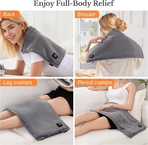 وسادة تدفئة لاسلكية لتخفيف آلام الظهر والتشنجات، وسادة تدفئة محمولة مقاس 12 × 24 بوصة مع أشرطة قابلة للتعديل، هدايا وسادة تسخين تعمل بالبطارية، 3 مستويات للحرارة لتخفيف آلام الظهر والكتف والساقين in Kuwait