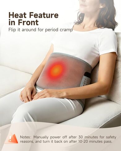 Cordless Heating Pad with Massager for Back Pain Relief, Portable Wearable Heat Belt for Lower Back 8000mAh Rechargeable Wireless Electric with 3 Heat 3 Vibration, Gifts for Women Men Mom Dad Seniors in Kuwait