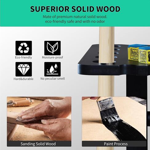 حامل عصا حمام السباحة - حامل أرضي لحمام السباحة مع تصميمات تخزين متعددة، حامل خشبي لحمام السباحة لتخزين 10 أعواد تخزين وكرة حمام السباحة، رفوف البلياردو لطاولة حمام السباحة في غرفة البلياردو in Kuwait