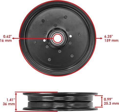 Caltric Idler Pulley Compatible with Land Pride AFM4011 AFM40133 AFM4014 AFM40168 AFM4216 808-073C x3 in Kuwait