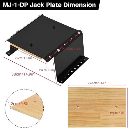 MJ-1-DP Outboard Jack Plate, 4'' Setback Small Engine Jack Plates for Outboard Motors up to 35HP, Adjustable Jackplate with Wooden Mounting Block, Manual Add Distance Between Engine and Transom in Kuwait