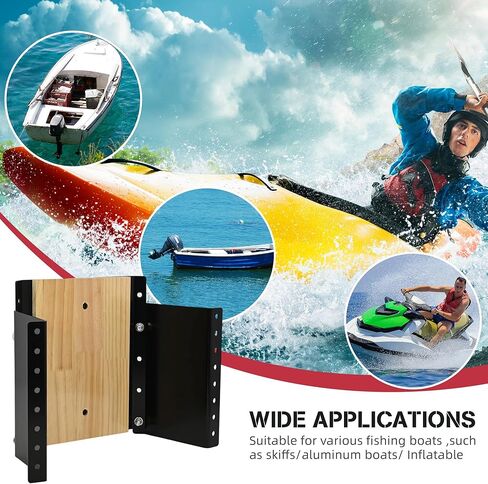 MJ-1-DP Outboard Jack Plate, 4'' Setback Small Engine Jack Plates for Outboard Motors up to 35HP, Adjustable Jackplate with Wooden Mounting Block, Manual Add Distance Between Engine and Transom in Kuwait