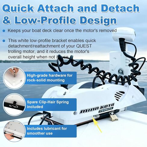 دعامة إطلاق سريع 1854055 RTA-55 - متوافقة مع محركات Minn Kota Terrova وRiptide Terrova وUlterra وRiptide Instinct Quest Trolling Motors، تركيب وإزالة سريعة in Kuwait