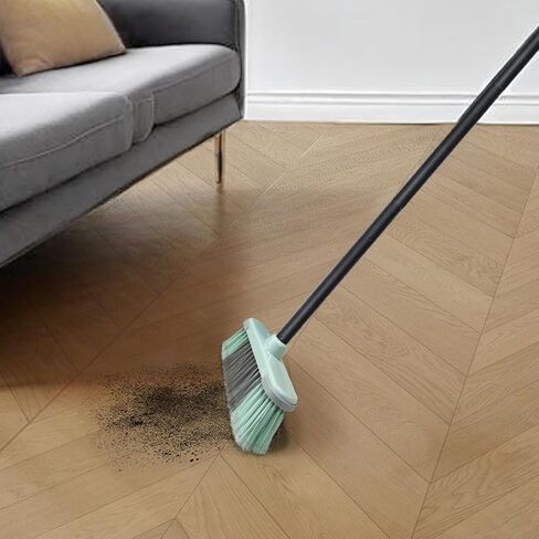 مكنسة داخلية بشعيرات ناعمة - مكانس لكنس شعر الحيوانات الأليفة في الأماكن المغلقة، مكنسة منزلية لتنظيف الخشب الصلب والبلاط وأسطح التزيين عبرها. (أخضر) in Kuwait