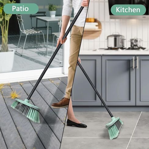 مكنسة داخلية بشعيرات ناعمة - مكانس لكنس شعر الحيوانات الأليفة في الأماكن المغلقة، مكنسة منزلية لتنظيف الخشب الصلب والبلاط وأسطح التزيين عبرها. (أخضر) in Kuwait