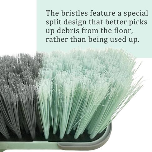 مكنسة داخلية بشعيرات ناعمة - مكانس لكنس شعر الحيوانات الأليفة في الأماكن المغلقة، مكنسة منزلية لتنظيف الخشب الصلب والبلاط وأسطح التزيين عبرها. (أخضر) in Kuwait