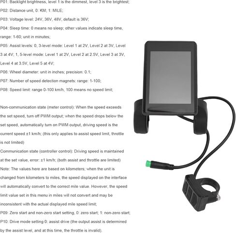 SUNGOOYUE E Bike Display LCD Screen, ABS Electric Bike Speedometer for 5 Pin Ridstar S866, Control Panel with Speed Battery Info for Scooter Cycling Enthusiasts 3.5x3.7in in Saudi Arabia