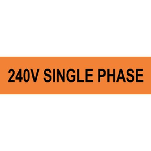 ComplianceSigns.com 240V Single Phase Safety Label Decal, 4x1 inch 10-Pack Vinyl for Electrical Pipe Markers in Saudi Arabia