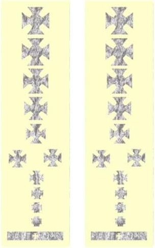 Iron Cross Maltease Cross Sticker Decal Inlay up to 24 Fret - 2 Pack - Silver Leaf in Saudi Arabia