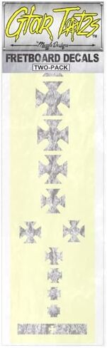 Iron Cross Maltease Cross Sticker Decal Inlay up to 24 Fret - 2 Pack - Silver Leaf in Saudi Arabia