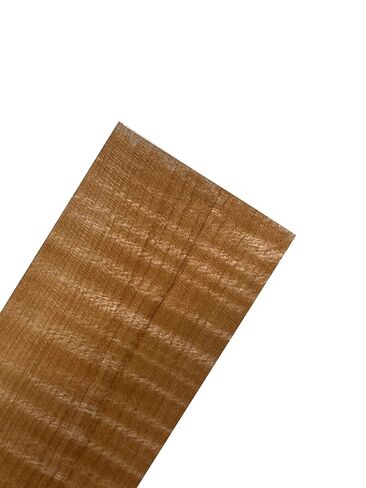 قطعة واحدة من خشب القيقب الصلب المجعد اللهب 7-3/4 بوصة × 1-1/4 بوصة × 7/16 بوصة جسر جيتار فارغ لـ Luthier بواسطة منطقة خشبية غريبة in Kuwait