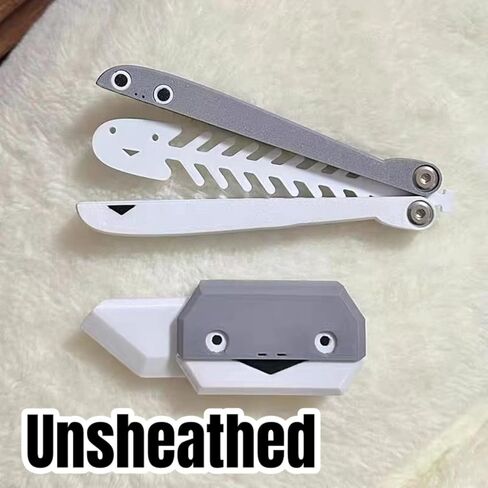 2 PCS Butterfly Knife Sakaban Turtle Fishbone Fidget Knife Gravity Knife 3D Printed Tools Perfect for Outdoor Training and Exercise in Kuwait