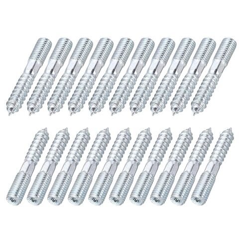MECCANIXITY M6 Hanger Bolts, 3.54"(90mm) Length Double Headed Hanger Bolts 0.24"(6mm) Wood Dowel Screw Self-Tapping Threaded Rods Screw for Assembling Wood Furniture Joint, Pack of 10 in Saudi Arabia