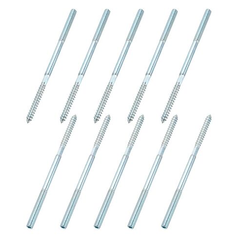 MECCANIXITY M6 Hanger Bolts, 3.54"(90mm) Length Double Headed Hanger Bolts 0.24"(6mm) Wood Dowel Screw Self-Tapping Threaded Rods Screw for Assembling Wood Furniture Joint, Pack of 10 in Saudi Arabia
