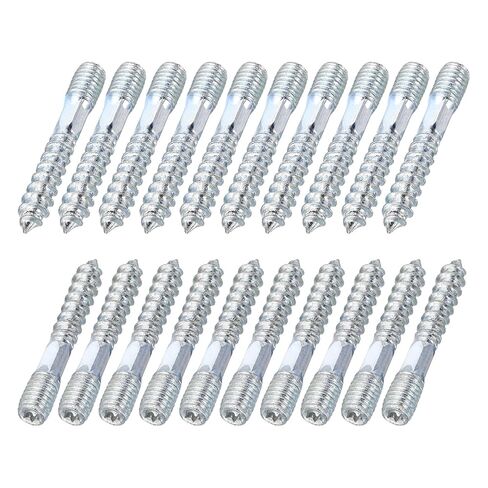 MECCANIXITY M6 Hanger Bolts, 3.54"(90mm) Length Double Headed Hanger Bolts 0.24"(6mm) Wood Dowel Screw Self-Tapping Threaded Rods Screw for Assembling Wood Furniture Joint, Pack of 10 in Saudi Arabia