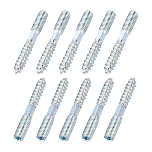 MECCANIXITY M6 Hanger Bolts, 3.54"(90mm) Length Double Headed Hanger Bolts 0.24"(6mm) Wood Dowel Screw Self-Tapping Threaded Rods Screw for Assembling Wood Furniture Joint, Pack of 10 in Saudi Arabia