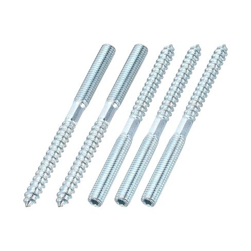 MECCANIXITY M6 Hanger Bolts, 3.54"(90mm) Length Double Headed Hanger Bolts 0.24"(6mm) Wood Dowel Screw Self-Tapping Threaded Rods Screw for Assembling Wood Furniture Joint, Pack of 10 in Saudi Arabia