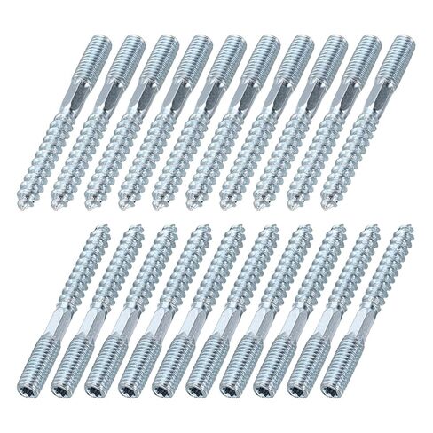 MECCANIXITY M6 Hanger Bolts, 3.54"(90mm) Length Double Headed Hanger Bolts 0.24"(6mm) Wood Dowel Screw Self-Tapping Threaded Rods Screw for Assembling Wood Furniture Joint, Pack of 10 in Saudi Arabia