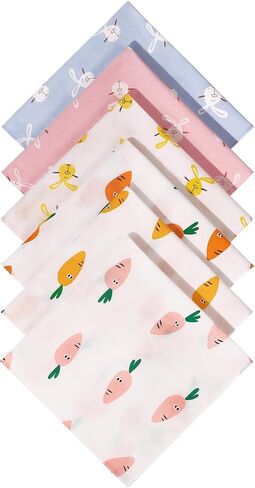 6-Pack Soft Cotton Floral Handkerchiefs for Women & Girls, 17" Bandana Hankies - Cute Printed Kids Accessories in Kuwait