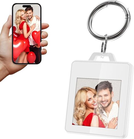 Customized Keychain with Picture,Personalized Photo Keychain with Build-in Find My Tracker and Custom Design Color Photo,Text,Contact Information,Item Locator for Key,Pets,Luggages,iOS 14.0 and Up in Kuwait