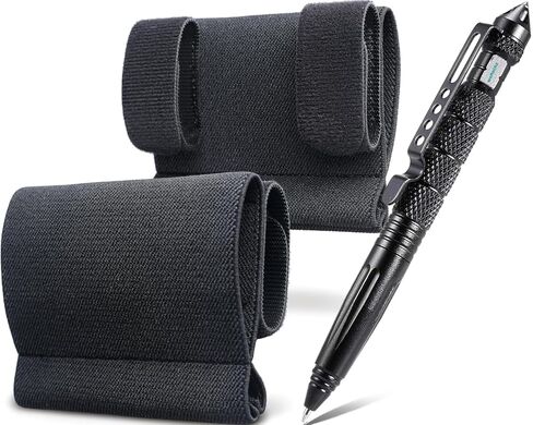 Tactical Tourniquet Holder with Integrated Pen Slot, Horizontal TQ Pouch for Duty Belt, Elastic Retention Band with Tungsten Steel Marker for TQ Application Time Recording & Emergency Use in Kuwait
